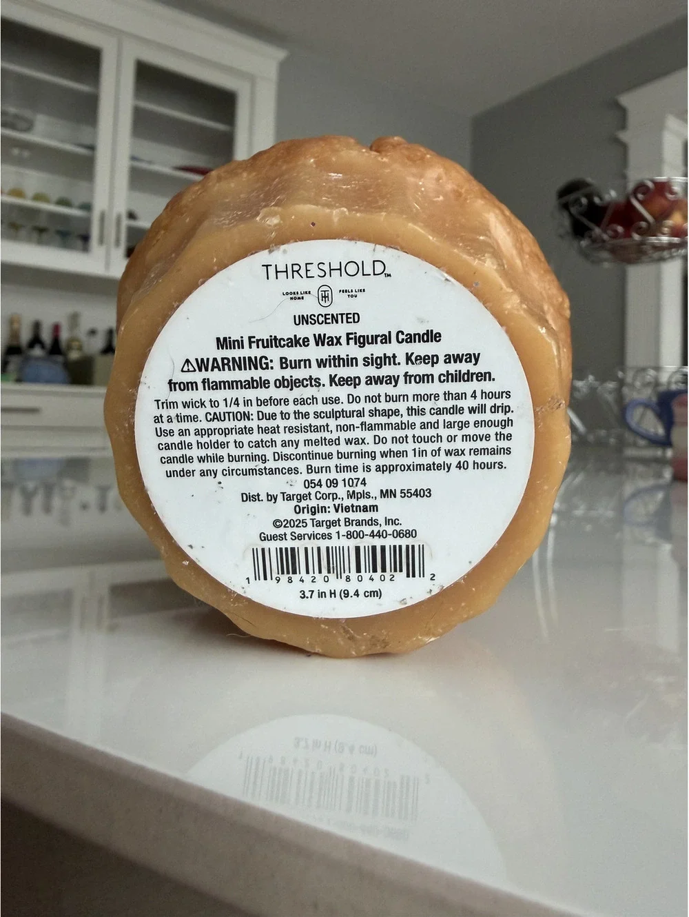 Threshold Jumbo Muffin-Shaped Unscented Candle - New